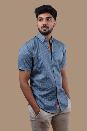 NAVY NEXUS PRINTED SHIRT