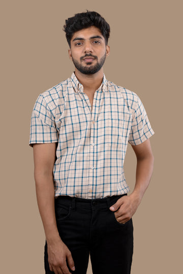 BEIGE MAYFAIR CHECK SHIRT