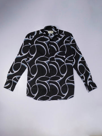 BLACK ABSTRACT PRINTED SHIRT