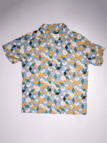 BLUE CUBE PRINTED SHIRT