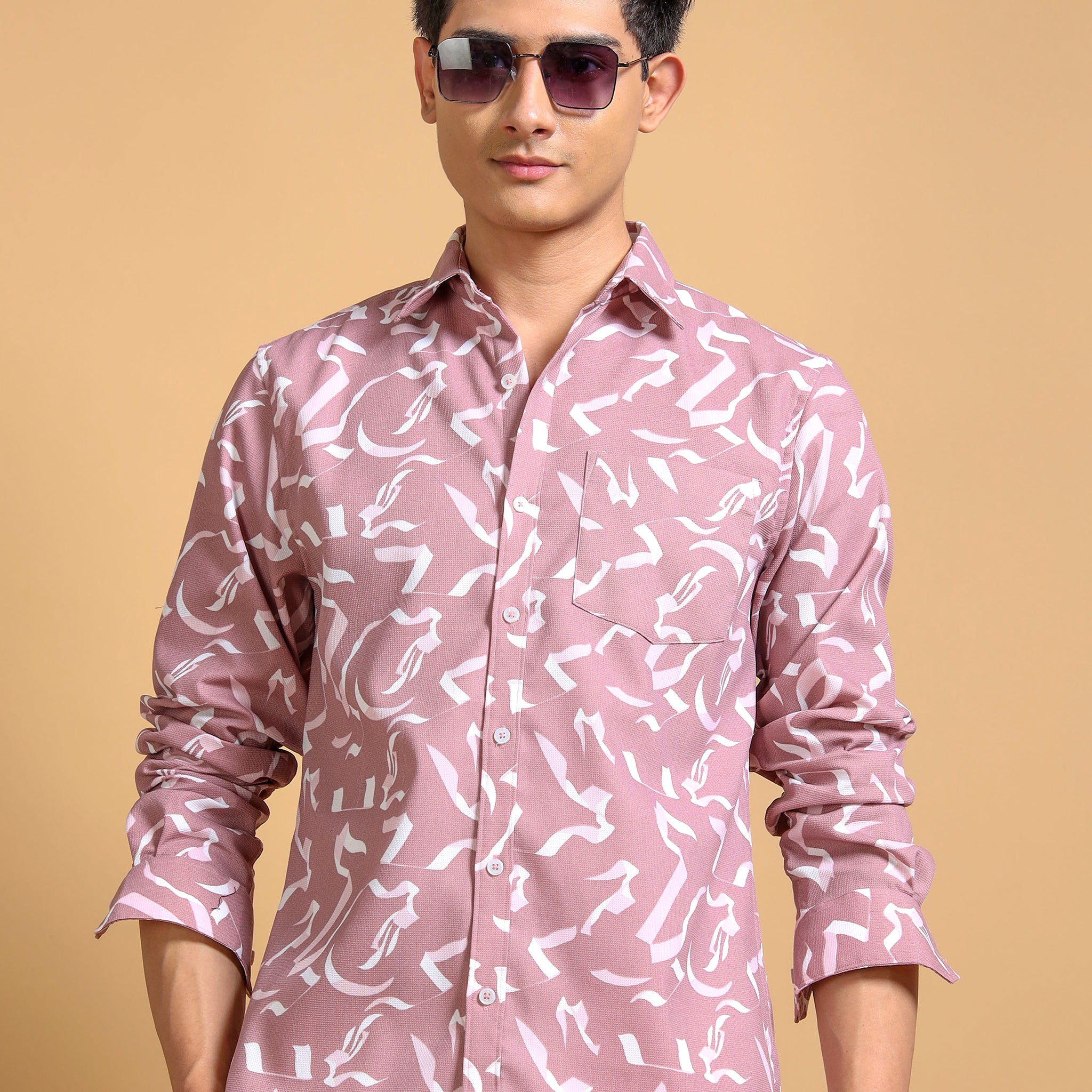 RED RIBBON PRINTED SHIRT