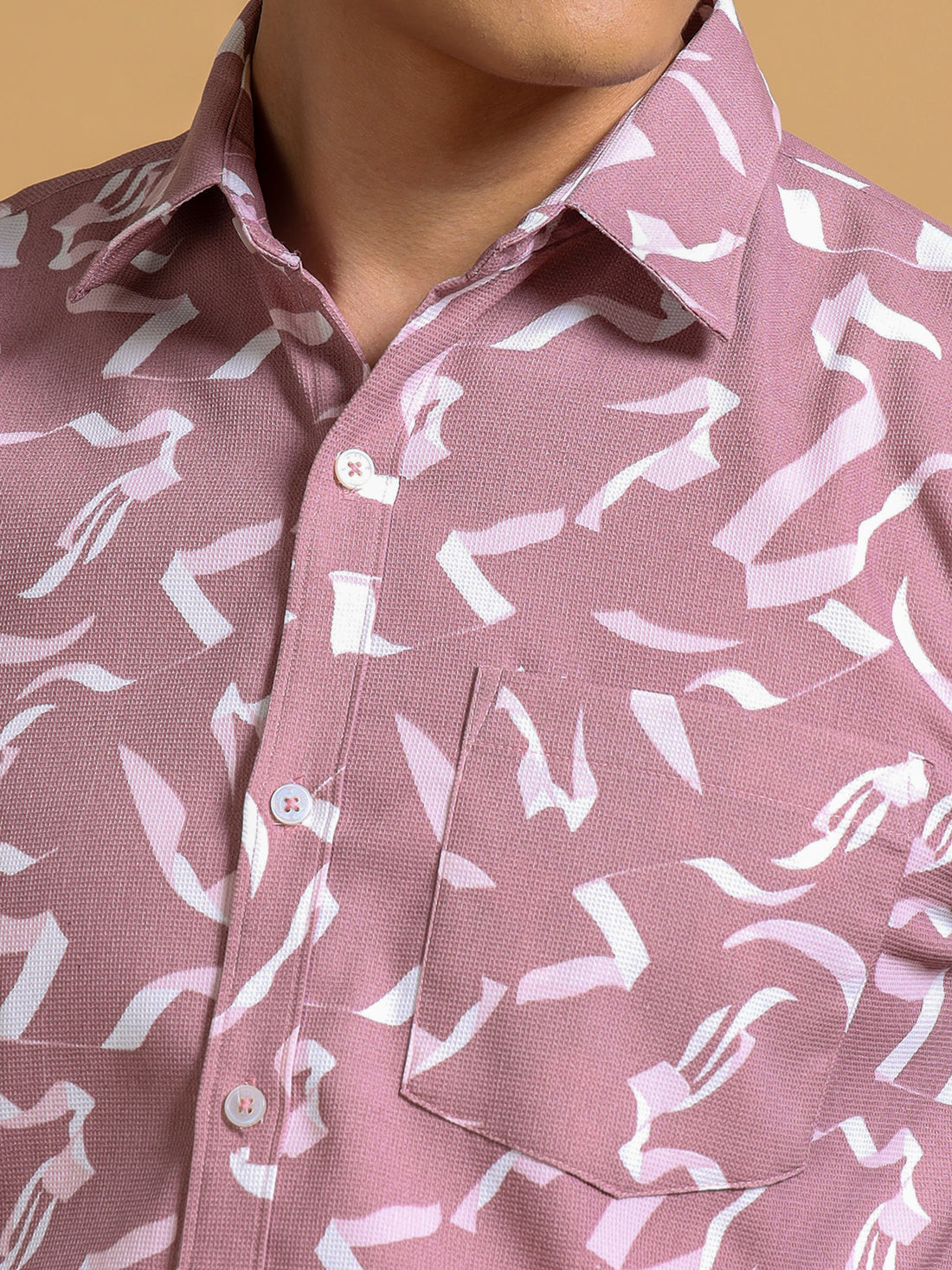 RED RIBBON PRINTED SHIRT