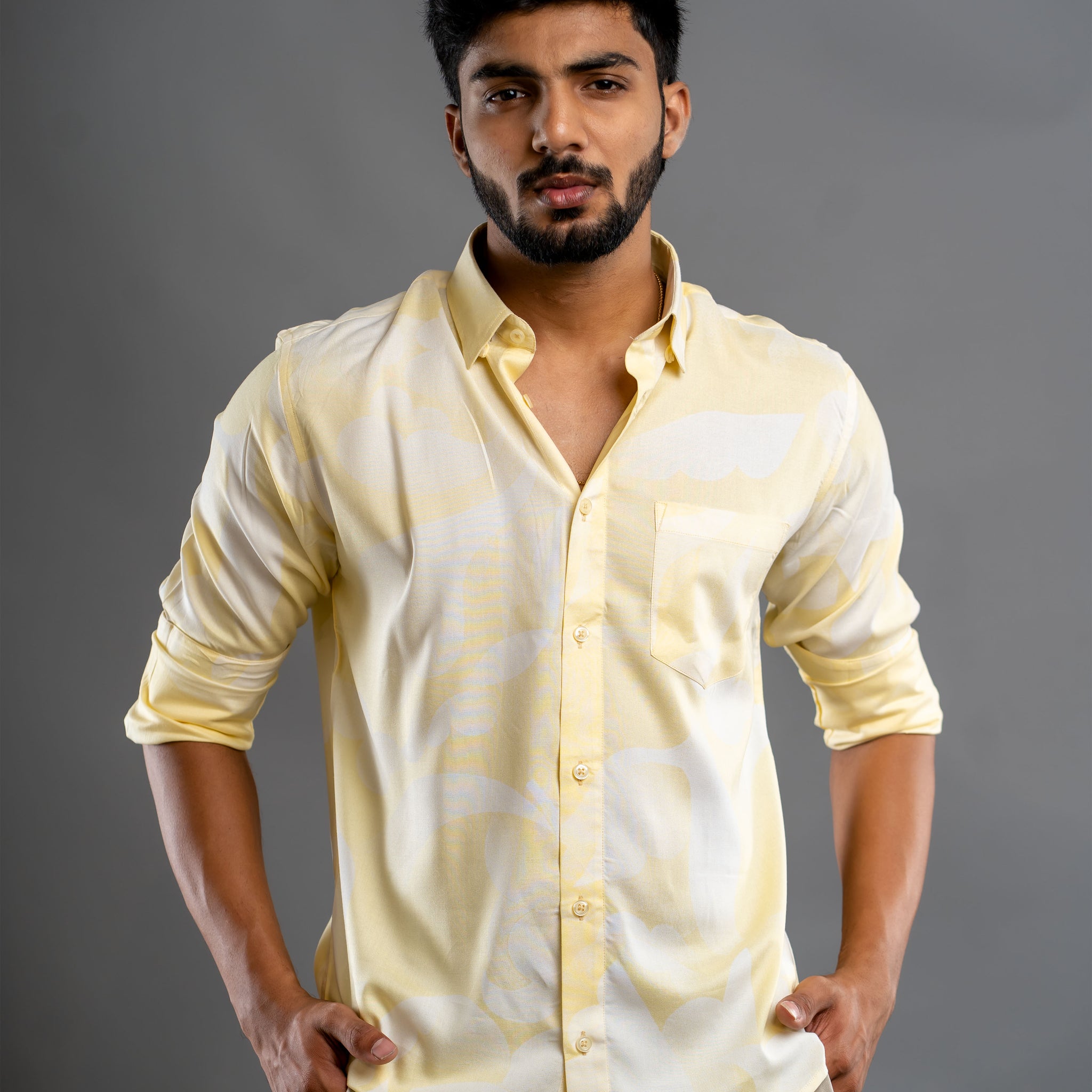 YELLOW ABSTRACT SHIRT
