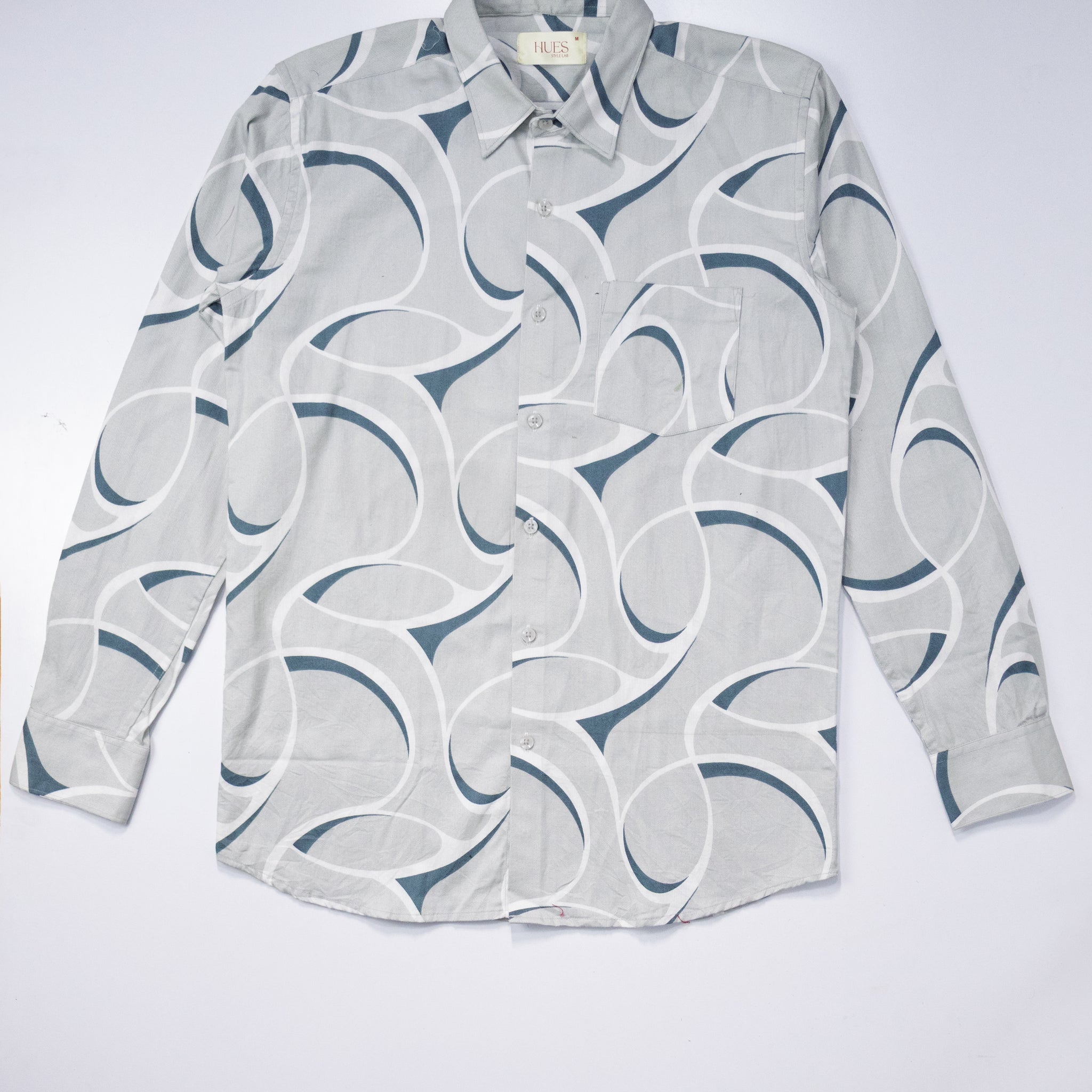 GREY ABSTRACT PRINTED SHIRT