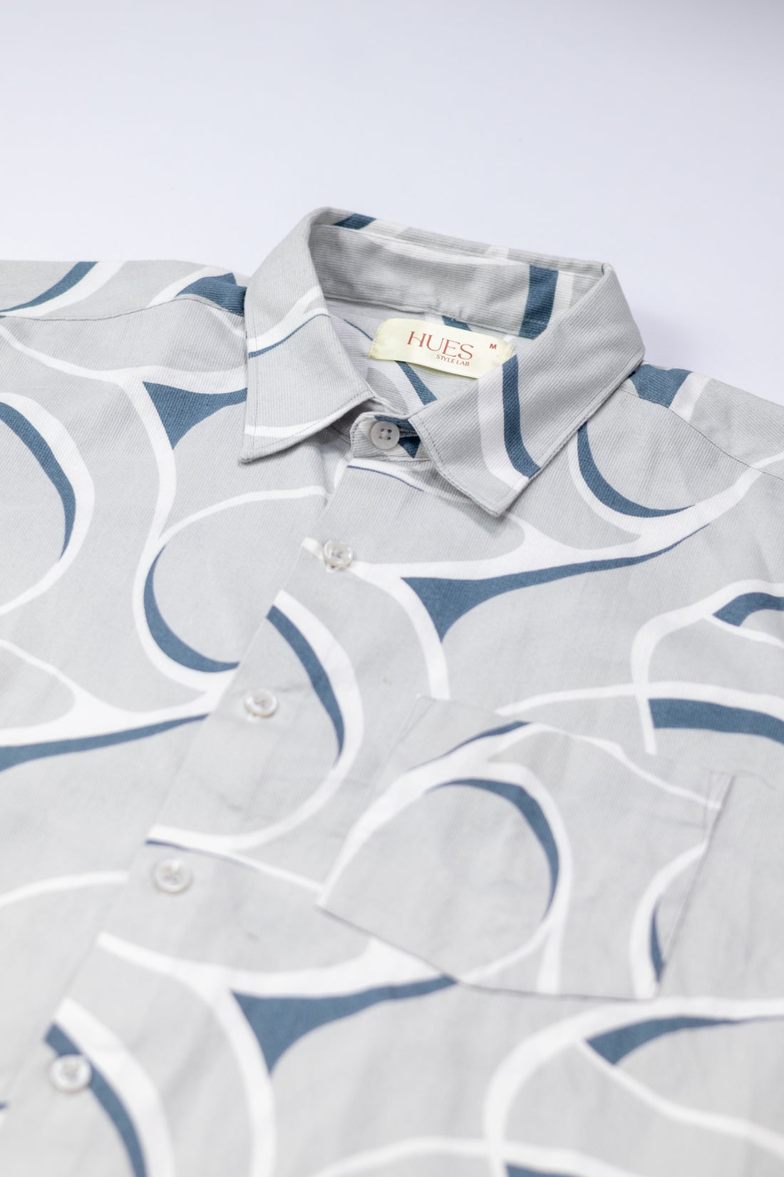 GREY ABSTRACT PRINTED SHIRT