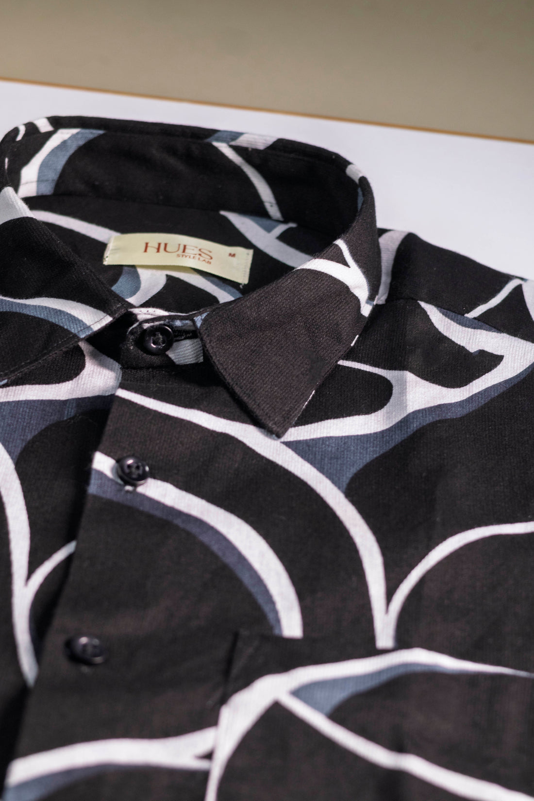 BLACK ABSTRACT PRINTED SHIRT