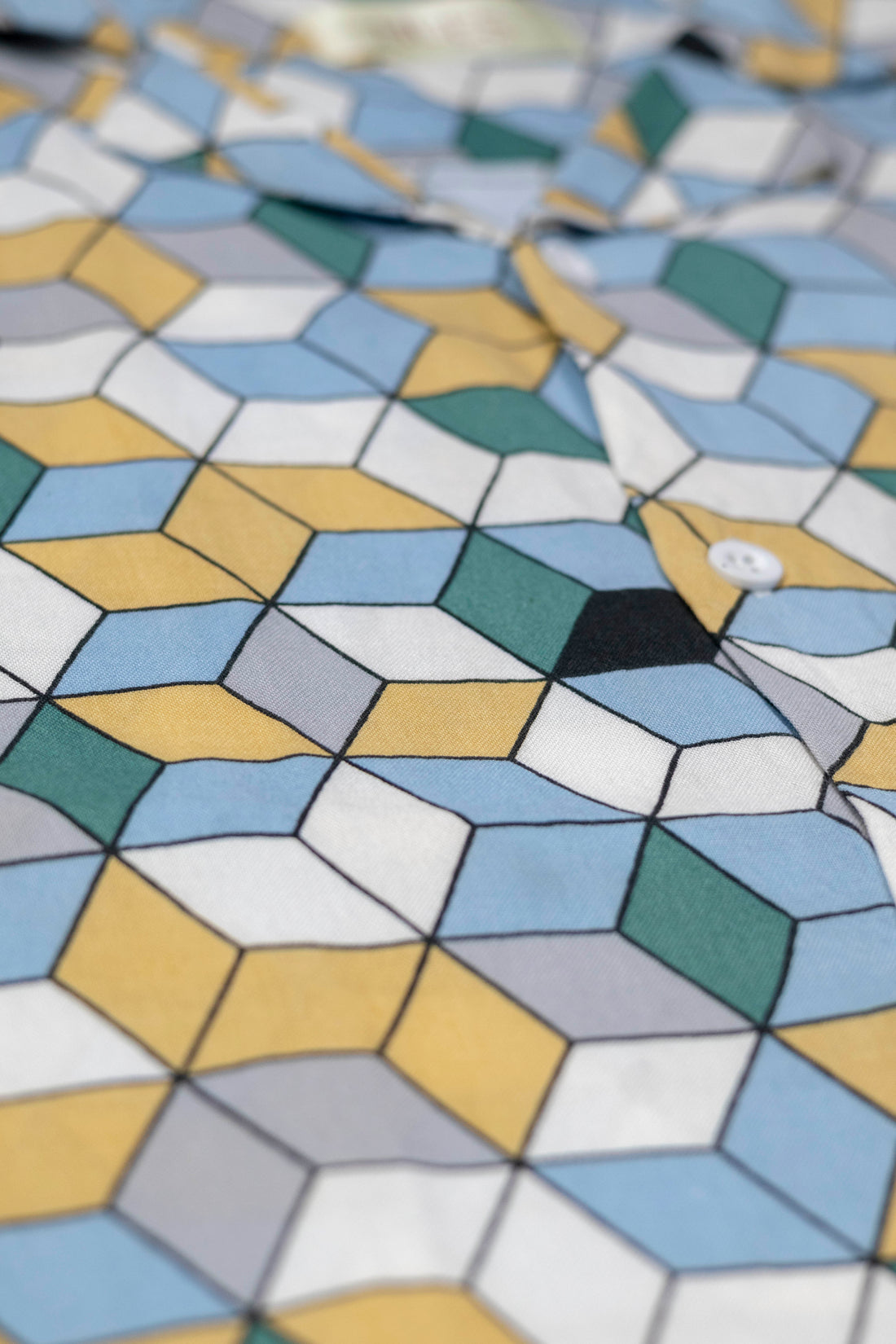 BLUE CUBE PRINTED SHIRT